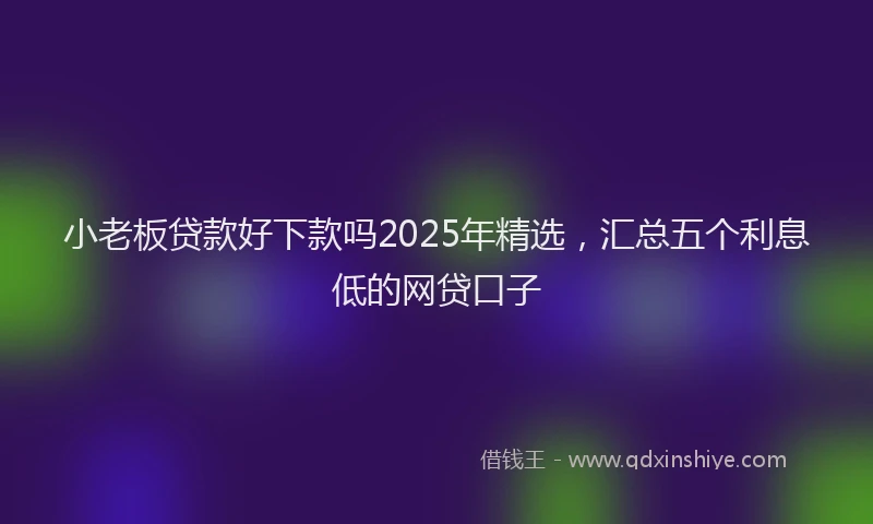 小老板贷款好下款吗2025年精选，汇总五个利息低的网贷口子