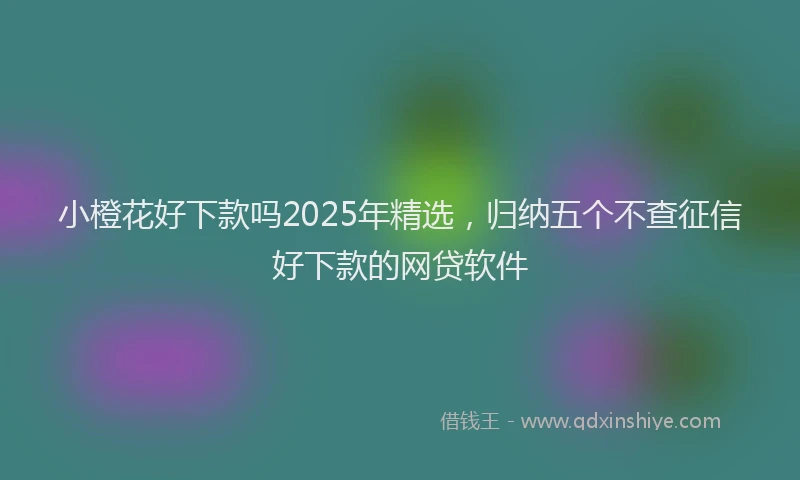 小橙花好下款吗2025年精选，归纳五个不查征信好下款的网贷软件
