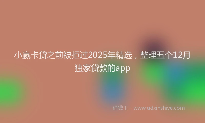 小赢卡贷之前被拒过2025年精选，整理五个12月独家贷款的app