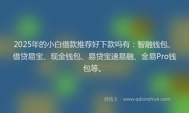 2025年的小白借款推荐好下款吗有：智融钱包、借贷易宝、现金钱包、易贷宝速易融、金易Pro钱包等。