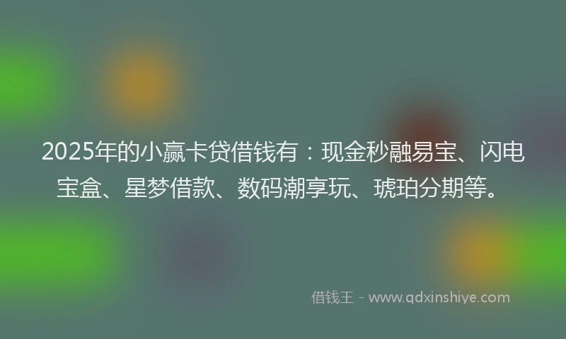 2025年的小赢卡贷借钱有：现金秒融易宝、闪电宝盒、星梦借款、数码潮享玩、琥珀分期等。