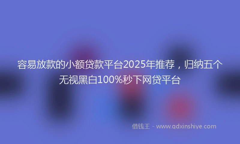 容易放款的小额贷款平台2025年推荐，归纳五个无视黑白100%秒下网贷平台
