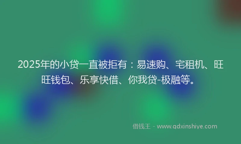 2025年的小贷一直被拒有：易速购、宅租机、旺旺钱包、乐享快借、你我贷-极融等。