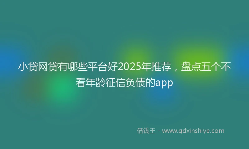 小贷网贷有哪些平台好2025年推荐，盘点五个不看年龄征信负债的app