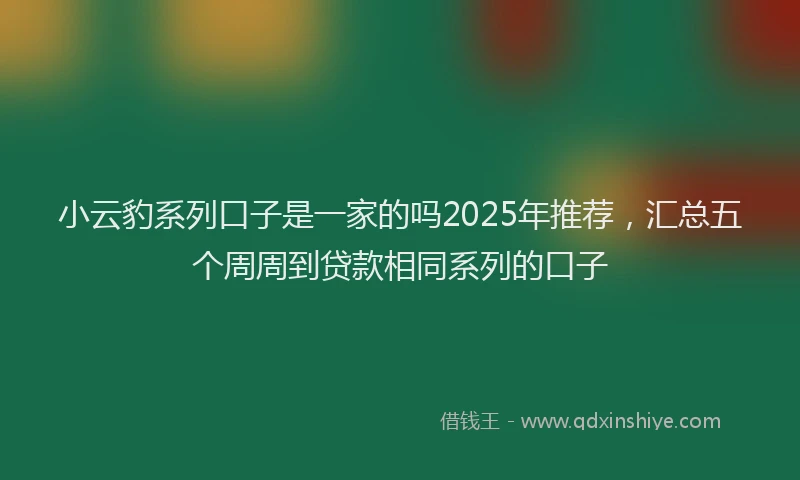 小云豹系列口子是一家的吗2025年推荐，汇总五个周周到贷款相同系列的口子
