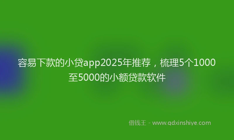 容易下款的小贷app2025年推荐，梳理5个1000至5000的小额贷款软件