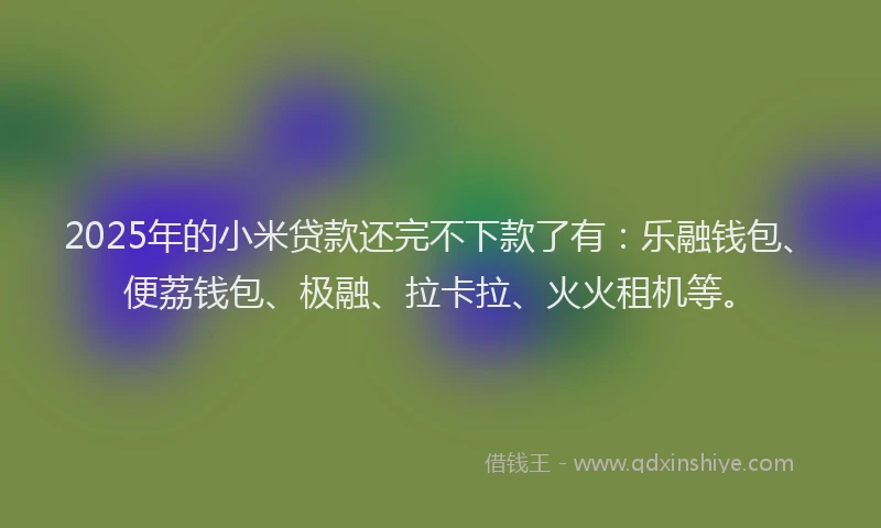 2025年的小米贷款还完不下款了有：乐融钱包、便荔钱包、极融、拉卡拉、火火租机等。