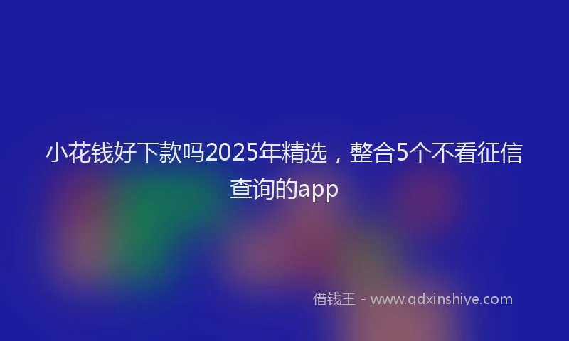 小花钱好下款吗2025年精选，整合5个不看征信查询的app
