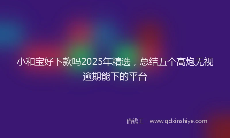 小和宝好下款吗2025年精选，总结五个高炮无视逾期能下的平台