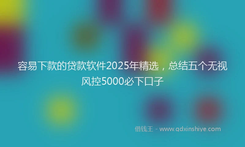 容易下款的贷款软件2025年精选，总结五个无视风控5000必下口子