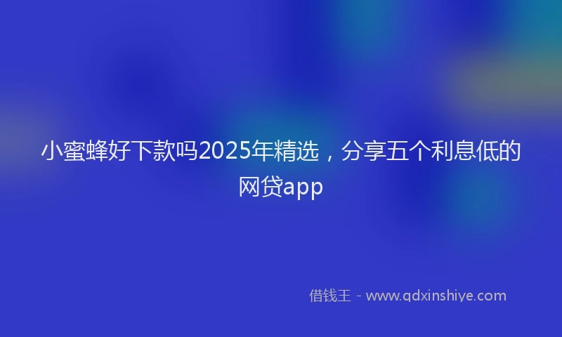 小蜜蜂好下款吗2025年精选，分享五个利息低的网贷app
