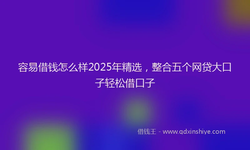 容易借钱怎么样2025年精选，整合五个网贷大口子轻松借口子