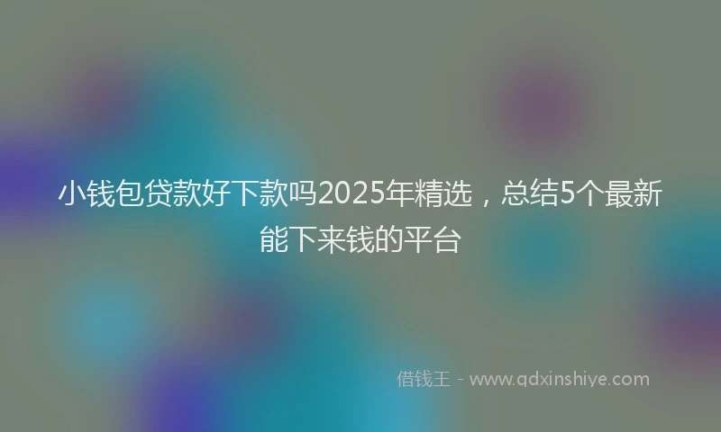 小钱包贷款好下款吗2025年精选，总结5个最新能下来钱的平台