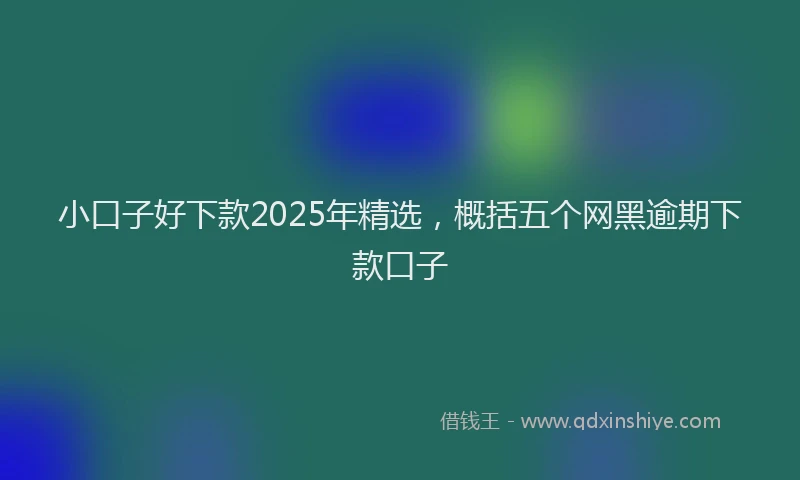 小口子好下款2025年精选，概括五个网黑逾期下款口子