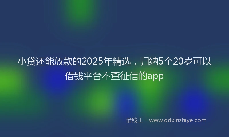 小贷还能放款的2025年精选，归纳5个20岁可以借钱平台不查征信的app
