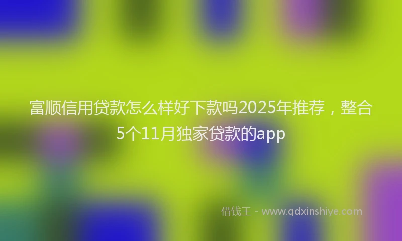 富顺信用贷款怎么样好下款吗2025年推荐，整合5个11月独家贷款的app
