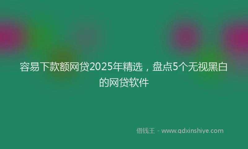 容易下款额网贷2025年精选，盘点5个无视黑白的网贷软件