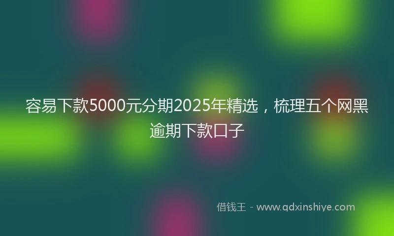 容易下款5000元分期2025年精选，梳理五个网黑逾期下款口子