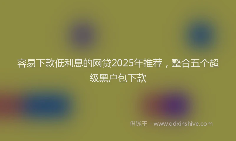 容易下款低利息的网贷2025年推荐，整合五个超级黑户包下款