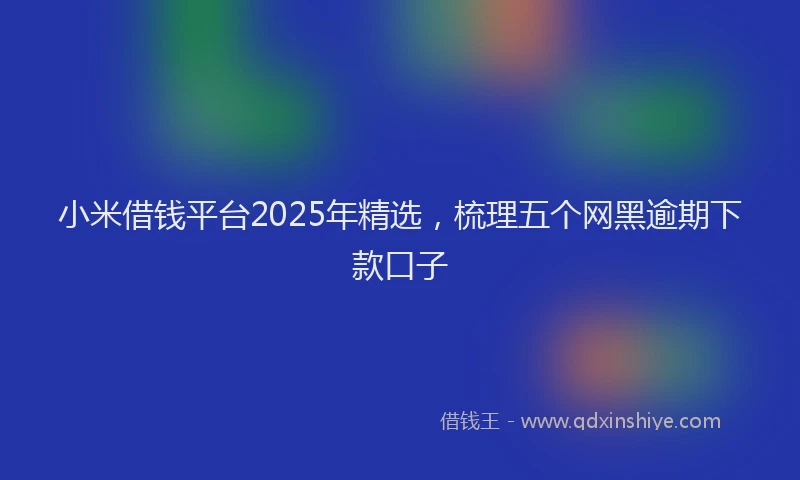 小米借钱平台2025年精选，梳理五个网黑逾期下款口子