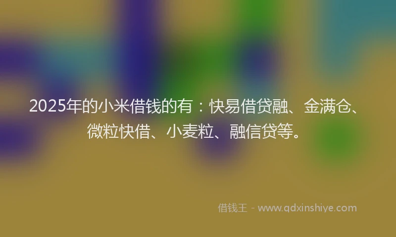 2025年的小米借钱的有：快易借贷融、金满仓、微粒快借、小麦粒、融信贷等。