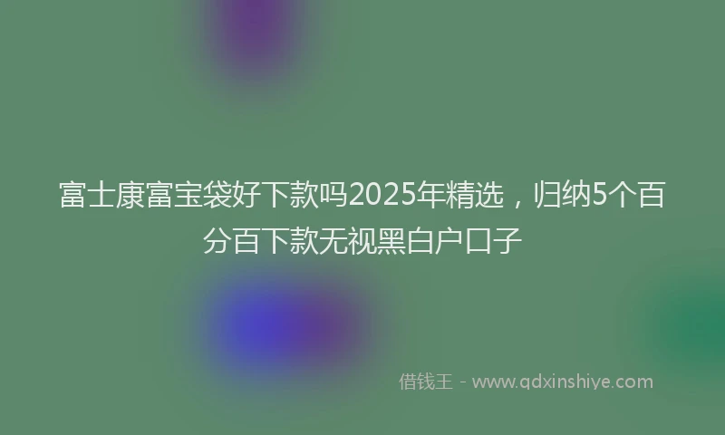 富士康富宝袋好下款吗2025年精选，归纳5个百分百下款无视黑白户口子