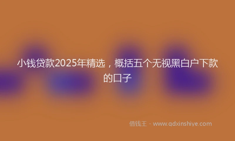 小钱贷款2025年精选，概括五个无视黑白户下款的口子