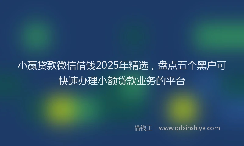 小赢贷款微信借钱2025年精选，盘点五个黑户可快速办理小额贷款业务的平台