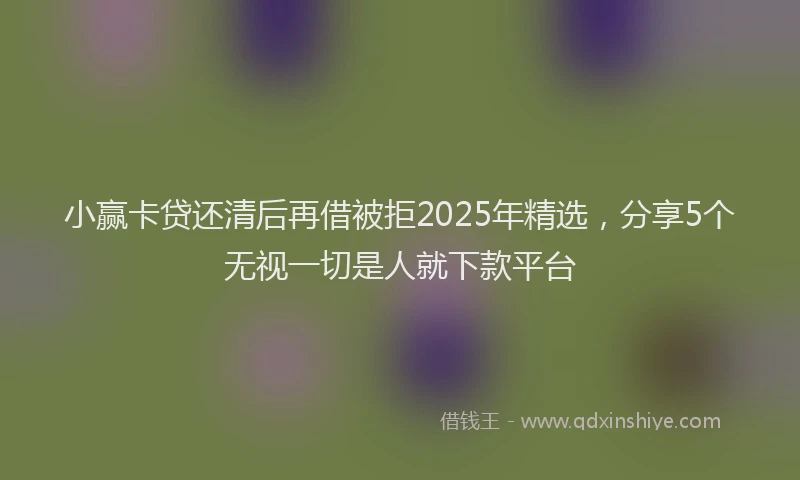 小赢卡贷还清后再借被拒2025年精选，分享5个无视一切是人就下款平台
