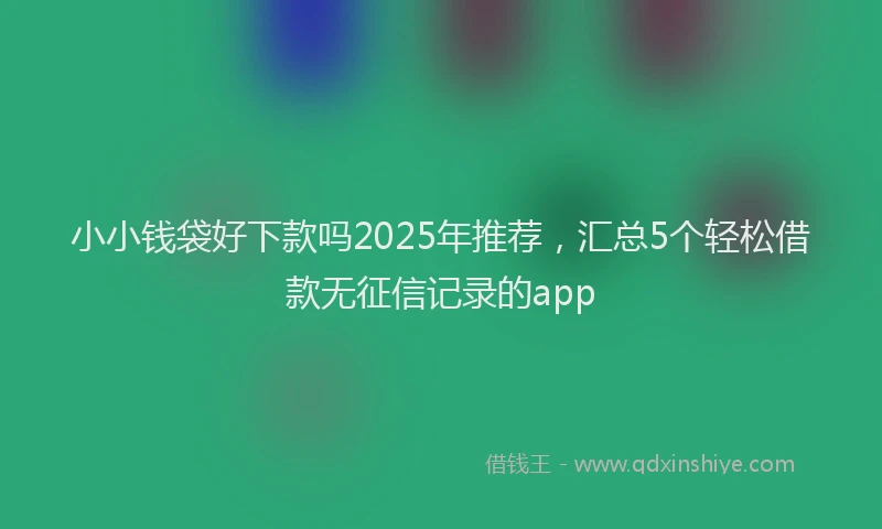 小小钱袋好下款吗2025年推荐，汇总5个轻松借款无征信记录的app