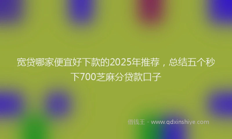 宽贷哪家便宜好下款的2025年推荐，总结五个秒下700芝麻分贷款口子