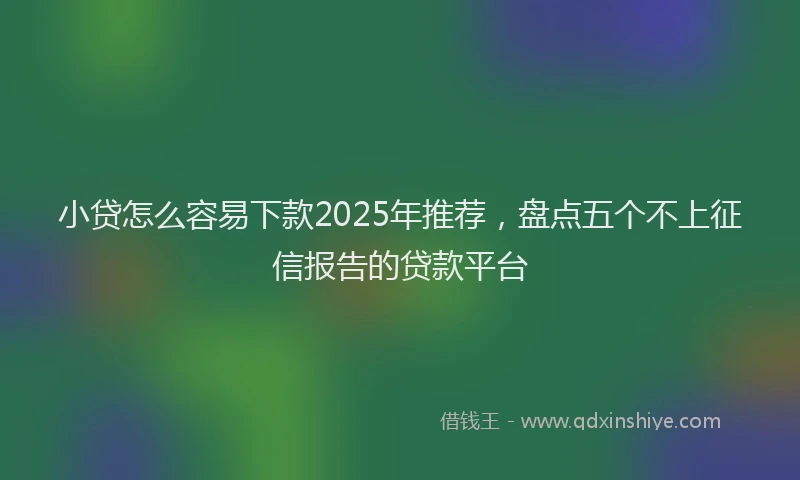 小贷怎么容易下款2025年推荐，盘点五个不上征信报告的贷款平台