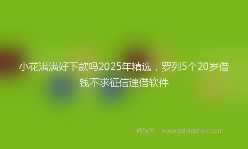 小花满满好下款吗2025年精选，罗列5个20岁借钱不求征信速借软件