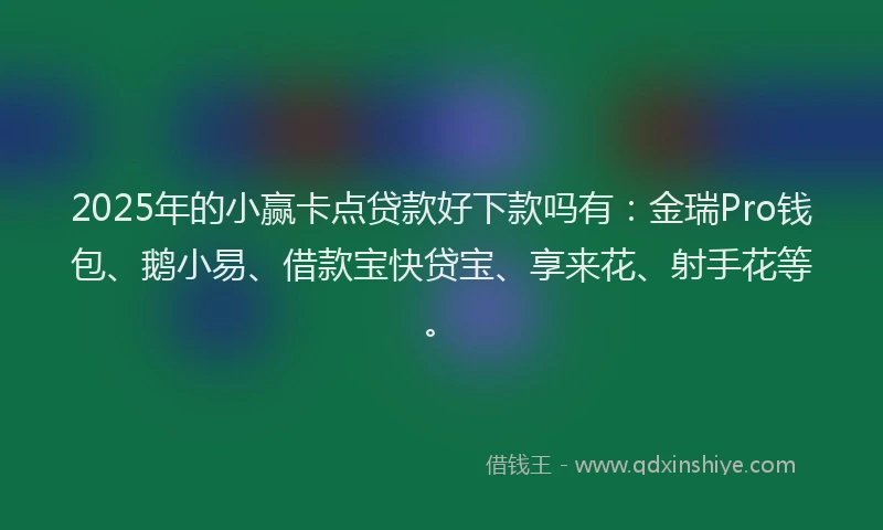 2025年的小赢卡点贷款好下款吗有：金瑞Pro钱包、鹅小易、借款宝快贷宝、享来花、射手花等。