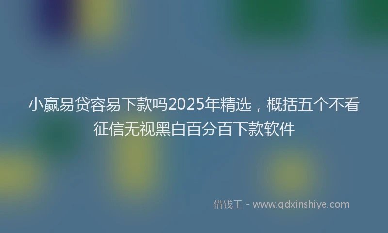 小赢易贷容易下款吗2025年精选，概括五个不看征信无视黑白百分百下款软件