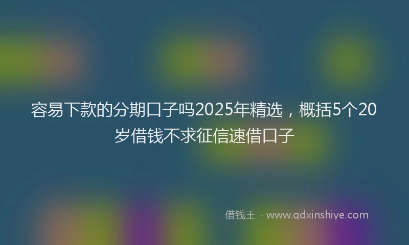容易下款的分期口子吗2025年精选，概括5个20岁借钱不求征信速借口子