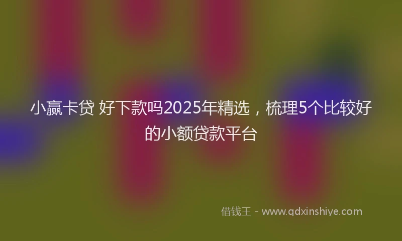 小赢卡贷 好下款吗2025年精选，梳理5个比较好的小额贷款平台