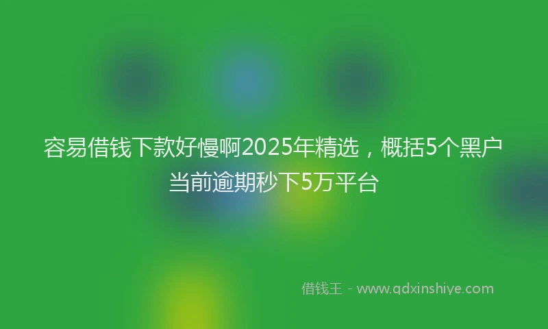 容易借钱下款好慢啊2025年精选，概括5个黑户当前逾期秒下5万平台