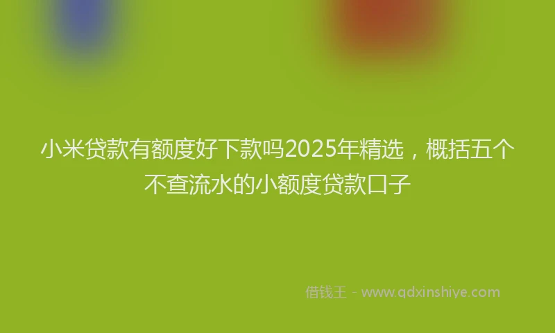 小米贷款有额度好下款吗2025年精选，概括五个不查流水的小额度贷款口子