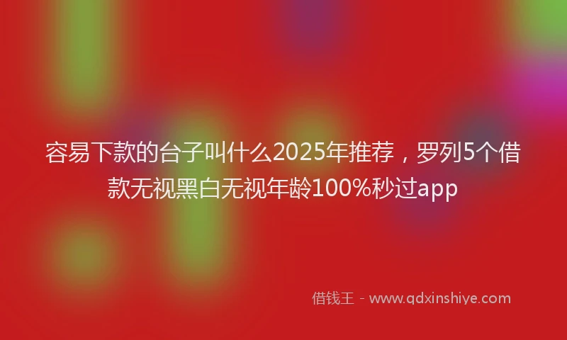 容易下款的台子叫什么2025年推荐，罗列5个借款无视黑白无视年龄100%秒过app