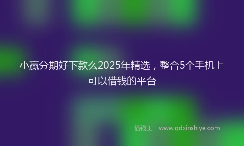 小赢分期好下款么2025年精选，整合5个手机上可以借钱的平台