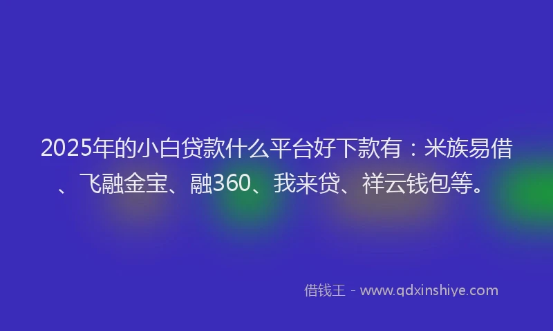 2025年的小白贷款什么平台好下款有：米族易借、飞融金宝、融360、我来贷、祥云钱包等。
