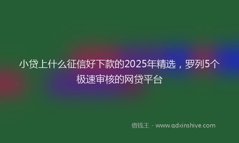 小贷上什么征信好下款的2025年精选，罗列5个极速审核的网贷平台