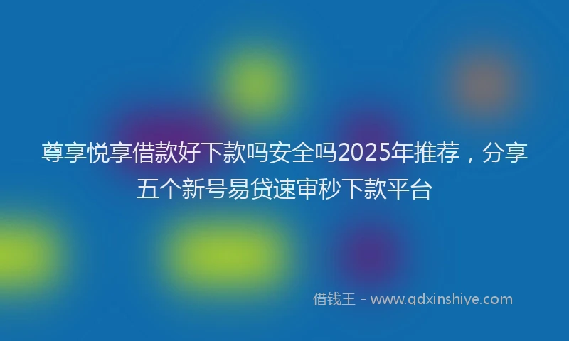 尊享悦享借款好下款吗安全吗2025年推荐，分享五个新号易贷速审秒下款平台