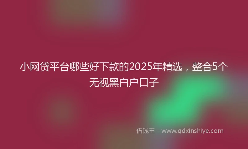 小网贷平台哪些好下款的2025年精选，整合5个无视黑白户口子