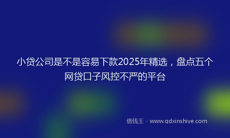 小贷公司是不是容易下款2025年精选，盘点五个网贷口子风控不严的平台