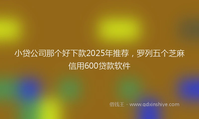 小贷公司那个好下款2025年推荐，罗列五个芝麻信用600贷款软件