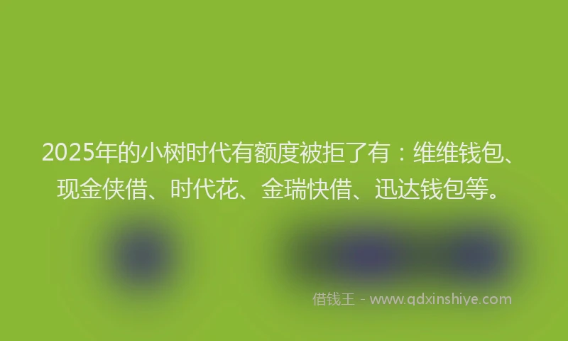 2025年的小树时代有额度被拒了有：维维钱包、现金侠借、时代花、金瑞快借、迅达钱包等。