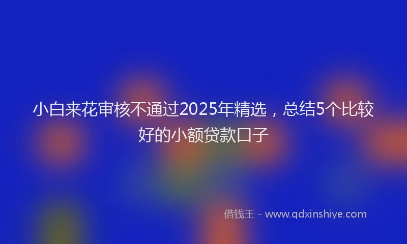 小白来花审核不通过2025年精选，总结5个比较好的小额贷款口子