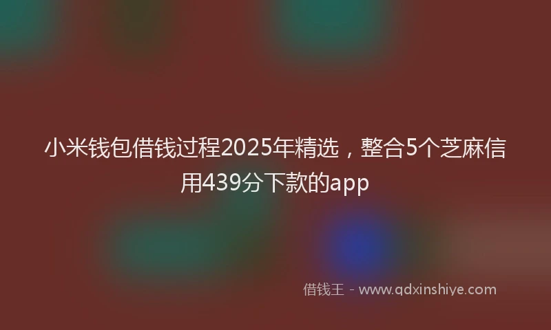 小米钱包借钱过程2025年精选，整合5个芝麻信用439分下款的app